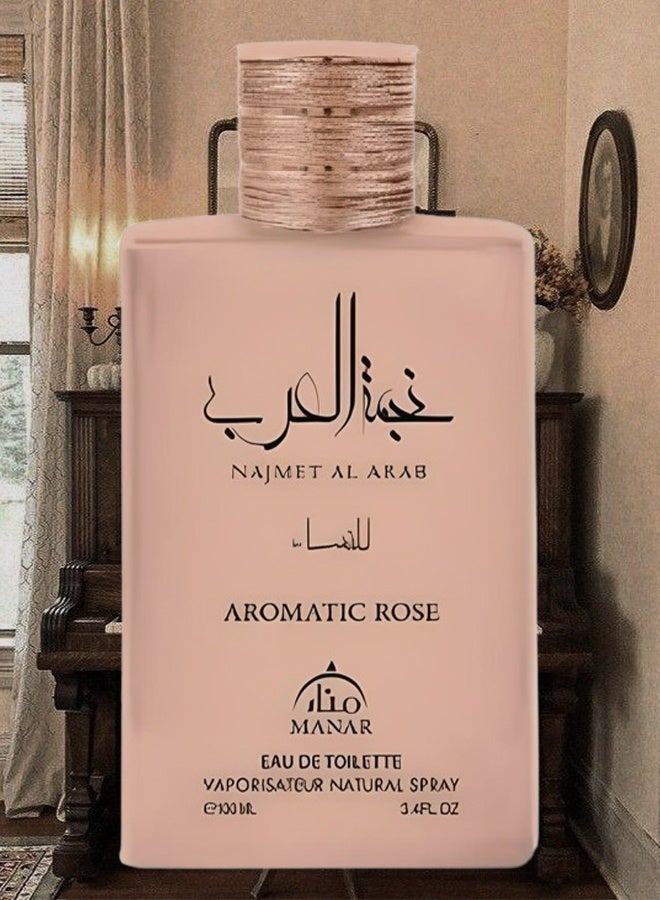 manar Najmet Al Arab Aromatic Rose Perfume For Women 100ml EDT - Image 2