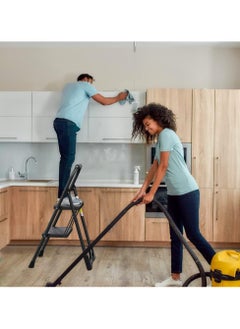 XICEN XICEN 2 Step Ladder, Black Aluminum Folding Ladder Stool, Wider Upgraded Non-Slip Treads, Portable Lightweight Ladder for Home and Kitchen, Holds up to 150KG  - Image 2