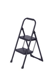 XICEN XICEN 2 Step Ladder, Black Aluminum Folding Ladder Stool, Wider Upgraded Non-Slip Treads, Portable Lightweight Ladder for Home and Kitchen, Holds up to 150KG  - Image 1