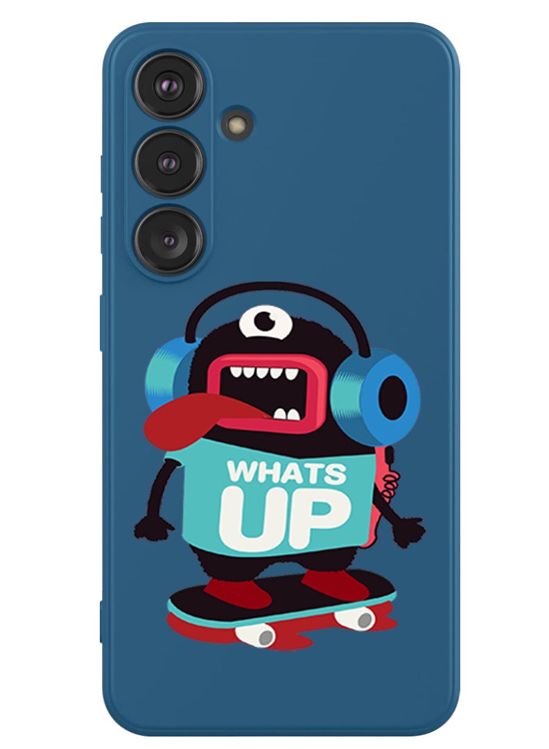 Theodor Protective Slim Fit Case Liquid Silicone Cover with Full Body Protection Anti-Scratch Shockproof Case For Samsung Galaxy S24 (Blue) - whats up - Image 1