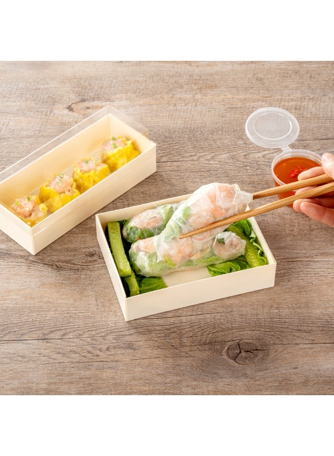 Restaurantware Taipei 23 Ounce Food Containers, 100 Rectangle Wooden Bento Boxes - Lids Sold Separately, Grease Impermeable, Poplar To Go Boxes, Disposable, Serve Noodles, Dumplings, And More - Image 5