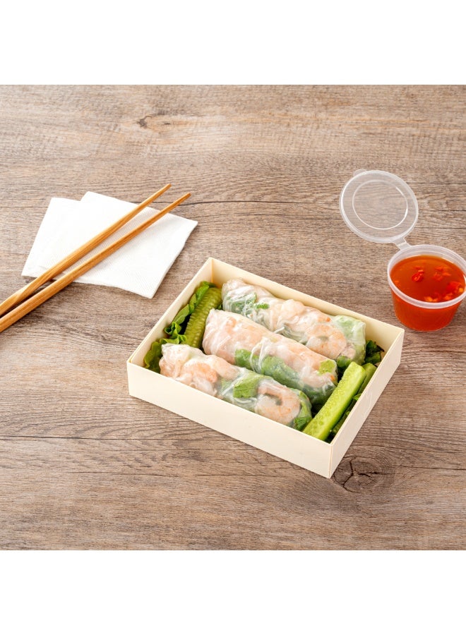 Restaurantware Taipei 23 Ounce Food Containers, 100 Rectangle Wooden Bento Boxes - Lids Sold Separately, Grease Impermeable, Poplar To Go Boxes, Disposable, Serve Noodles, Dumplings, And More - Image 4