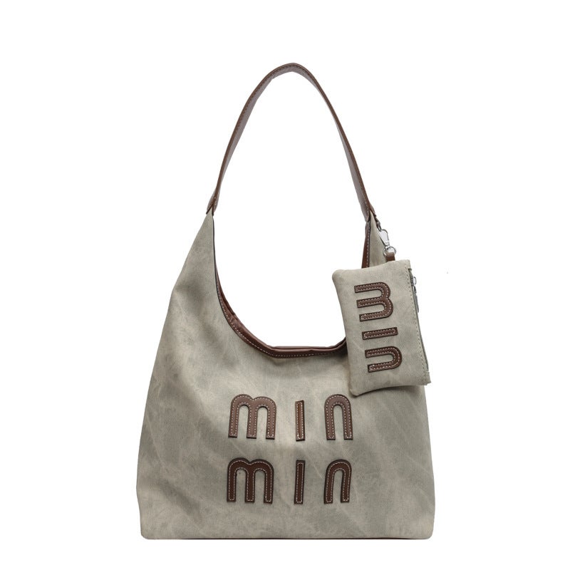 2024 Autumn New School Bag Shoulder Crossbody Bag Women'S Bag Fashion Letter Commuter Chain Backpack