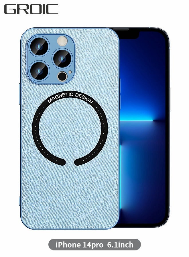 GROIC Compatible with IPhone 14 Pro Case 6.1 Inch Electroplated Leather Protective Cover Wireless Magnetic MagSafe Charging Ultra Slim Anti-Scratch Protection Shell - Image 1