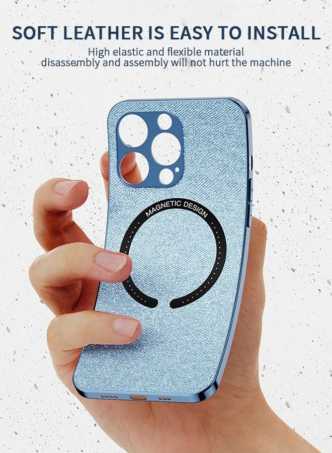 GROIC Compatible with IPhone 14 Pro Case 6.1 Inch Electroplated Leather Protective Cover Wireless Magnetic MagSafe Charging Ultra Slim Anti-Scratch Protection Shell - Image 3