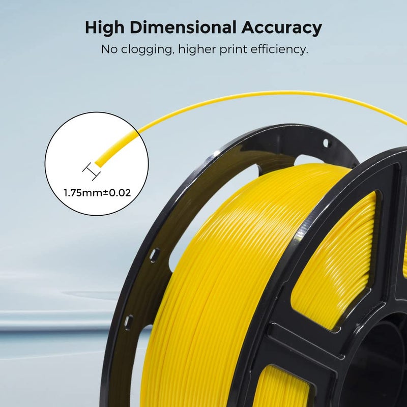 FLASHFORGE 3D Printer Filament, PLA PRO Filament 1.75mm, 1KG Spool (2.2lbs), Dimensional Accuracy +/- 0.02mm for FDM 3D Printers, Better Tenacity & No Knotting (Yellow) - Image 5