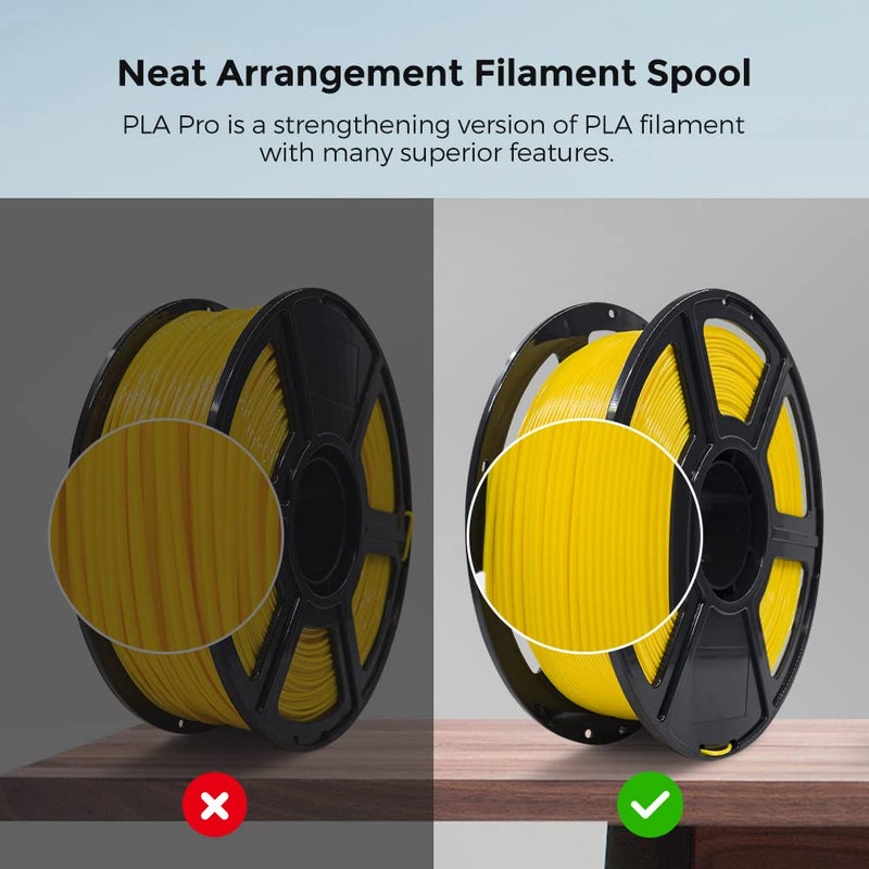 FLASHFORGE 3D Printer Filament, PLA PRO Filament 1.75mm, 1KG Spool (2.2lbs), Dimensional Accuracy +/- 0.02mm for FDM 3D Printers, Better Tenacity & No Knotting (Yellow) - Image 4