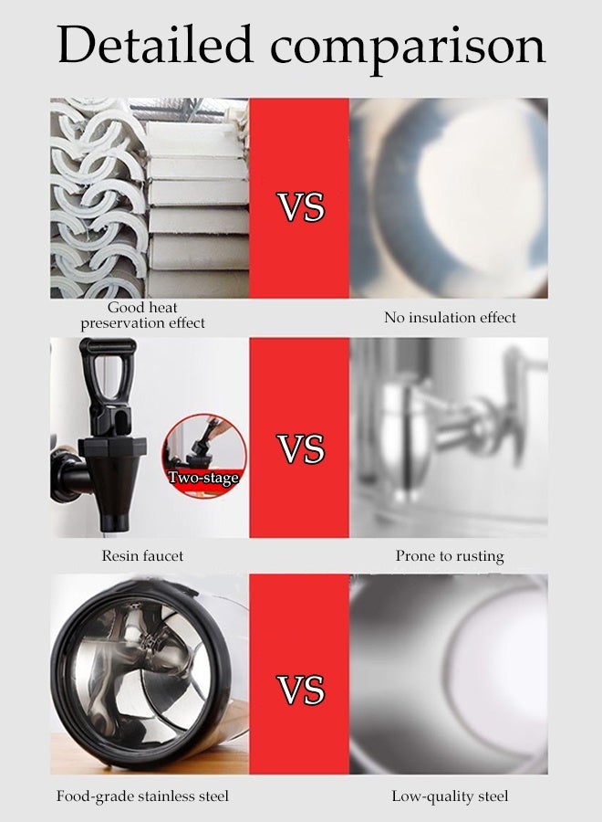 DUNISO موزع مشروبات من الفولاذ المقاوم للصدأ، دلو شاي معزول، حاوية مشروبات ساخنة وباردة، استخدام متعدد الوظائف للشاي بالحليب، القهوة، تجاري، منزلي، مدرسي، مكتبي (6 ل)  - Image 3