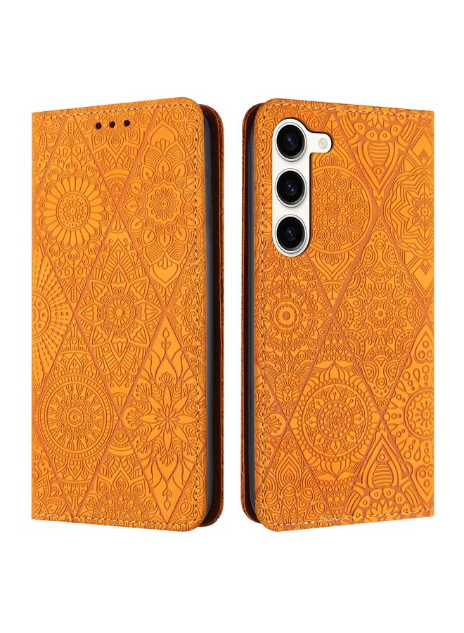 S-TOP Case For Samsung Galaxy S23+ 5G Ethnic Embossed Adsorption Leather Phone Case - Image 1