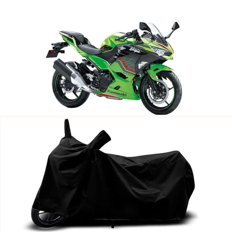 RABABLI Bike Body Cover Compatible with KawasaNinja 650 KRT with All Variants Scratch-Proof, Buckle Belt – Rain, UV & Dust Resistant Windproof & All-Weather Shield (Black Color) - Image 1