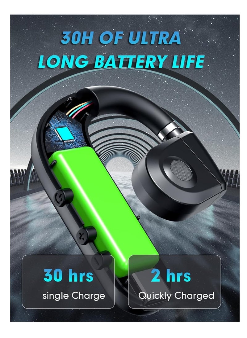 SYOSI One Ear Headset Open Ear Air-Bone Conduction Headphones Wireless Bluetooth Headset Earpiece with Microphone for Cell Phones 30H Playtime Air-Bone Conducting Ear Piece Earphones for Sports Work - Image 5