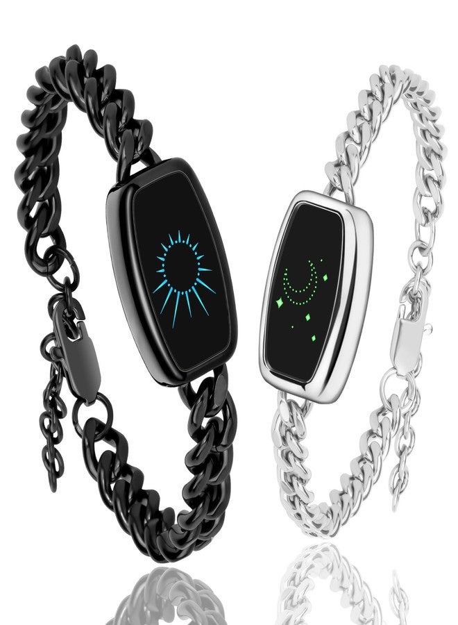 PNMNBW Long Distance Touch Bracelets for Couples, Vibration & Light up | Long Distance Couples Bracelets Relationship Gifts for Girlfriend Bluetooth Pairing Jewelry Xmas Gifts - Image 1