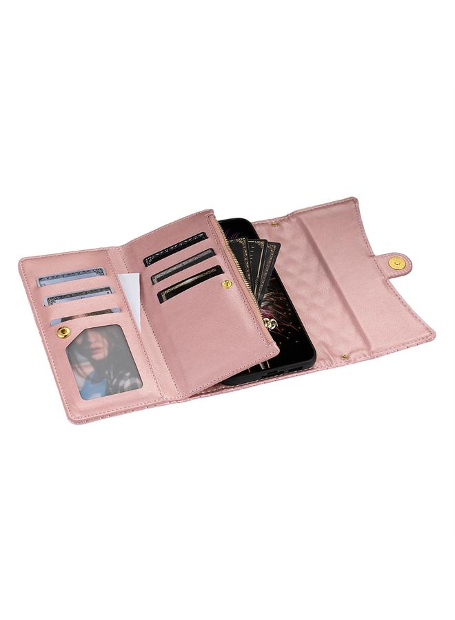 اس-توب جراب لهاتف Samsung Galaxy Note20 بسحاب ومحفظة متعددة البطاقات، جراب هاتف جلدي معيني الشكل - Image 4