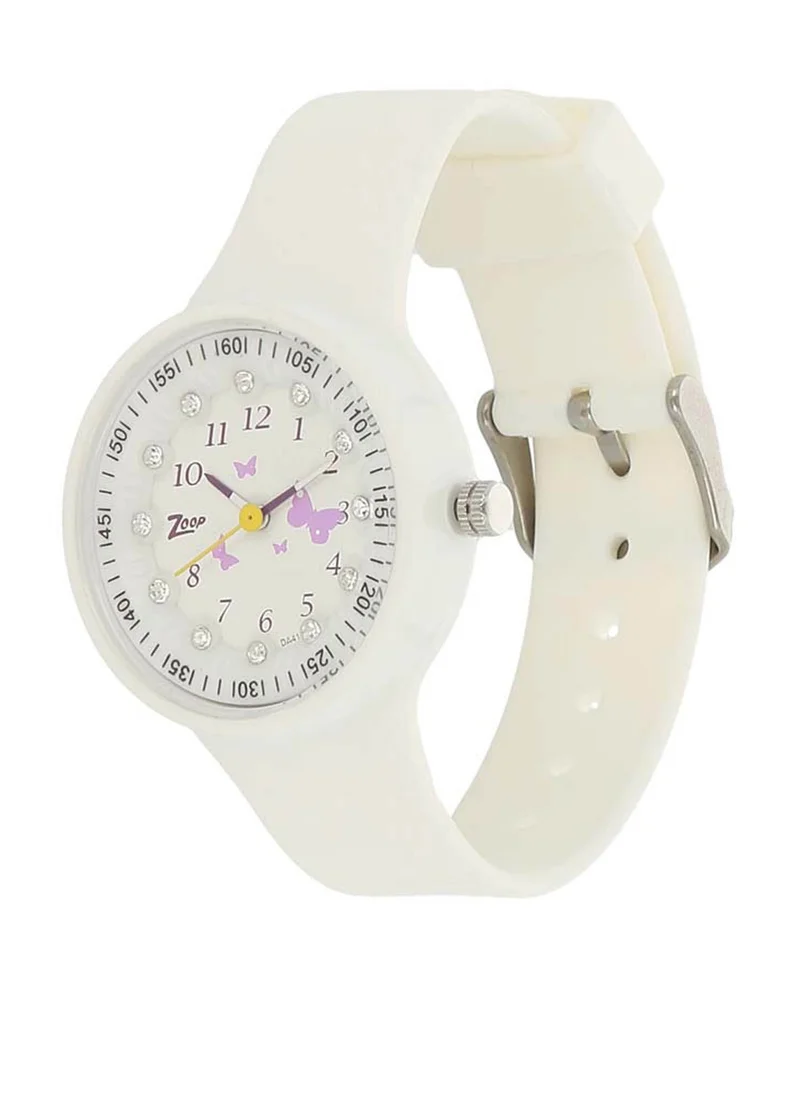 زوب White Dial Watch with Plastic Case