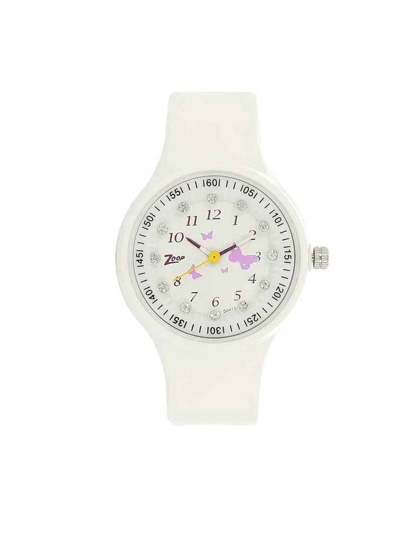 زوب White Dial Watch with Plastic Case