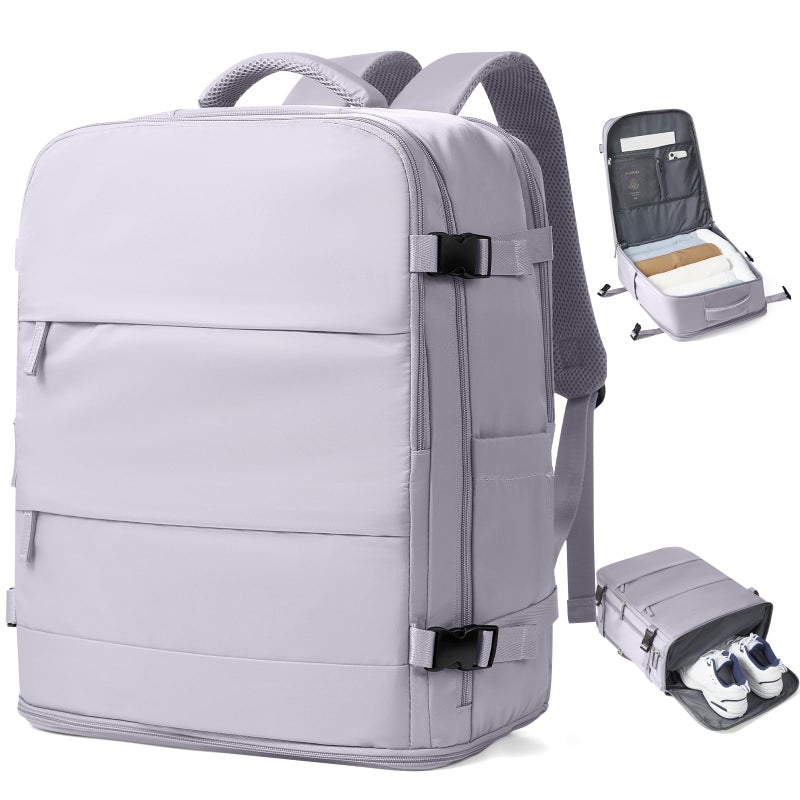 coowoz Large Travel Backpack Carry On for Women Man Gym Backpack with Laptop Compartment Mochila de Viaje Teacher Personal Item Backpacks Rucksack Airplane Accessories Must Haves Purple - Image 1