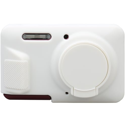 Elonbo Case for Kodak PIXPRO FZ55 Digital Camera, Kodak FZ55 Vlogging Camera Soft Silicone Case, Rubber Protective Cover, Anti-Scratch Skin Sleeve with Detachable Lens Cover, White - Image 1