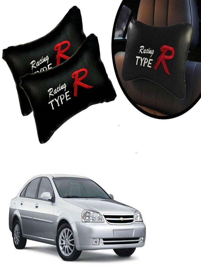 PulGos Black Type R Design Car Neck Rest Cushion with Adjustable Straps_501 - Image 1