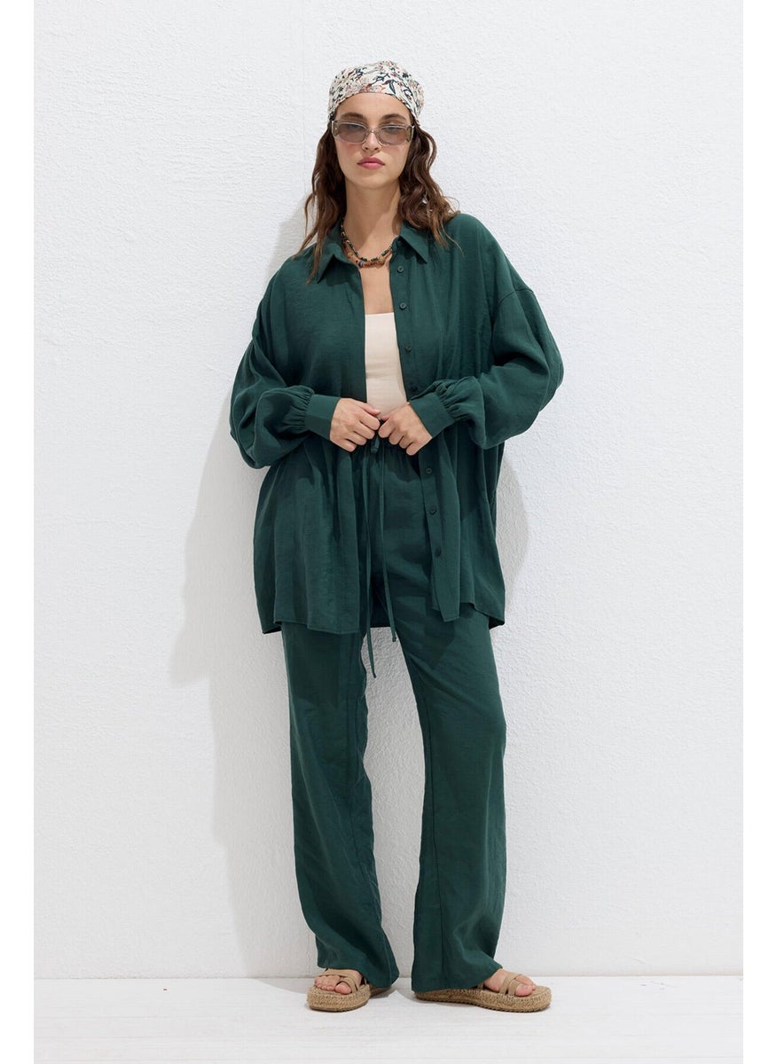 Manuka - Tencel Casual Shirt Emerald - Image 1
