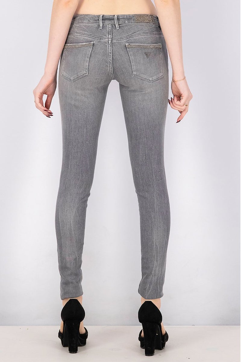 GUESS Women Ultra Skinny Low Jegging Pants, Grey - Image 4