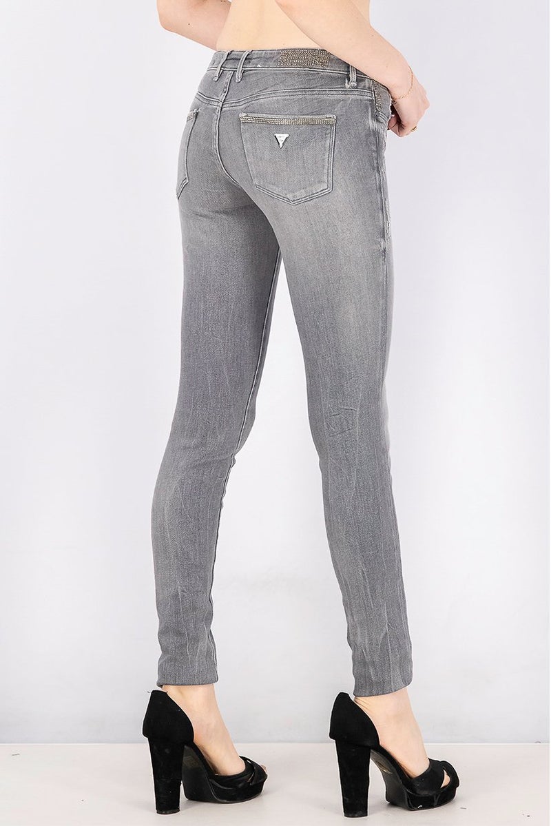GUESS Women Ultra Skinny Low Jegging Pants, Grey - Image 2