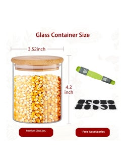 TYCOM Glass Jars Set 8cm*10cm (6 Packs), Food Storage Containers for Kitchen, Spice Jars With Labels, Marker and Spoons, Wood Lid. (Round 6p)  - Image 5