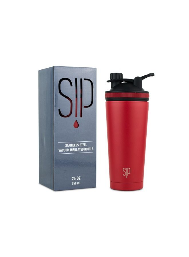 SIP Protein Shaker Bottle 750ml Red - Image 2