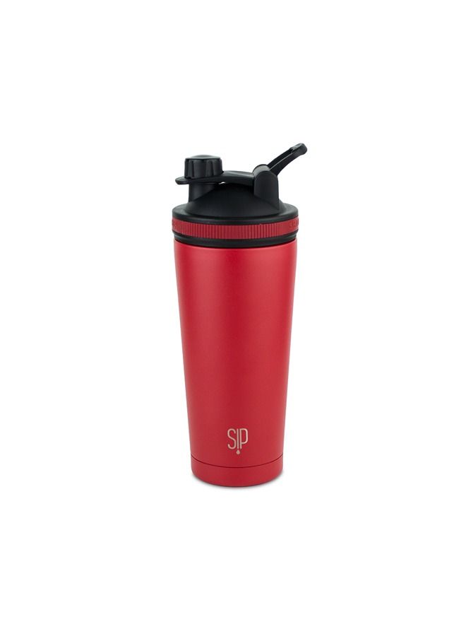SIP Protein Shaker Bottle 750ml Red - Image 1
