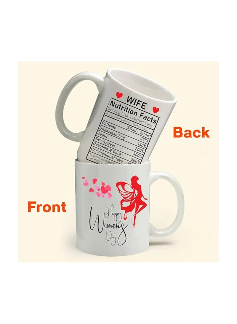 PRINTSHOP4ME Ceramic Mug Gift For Lovely Wife In International Women's Day Perfect Present For Wify Gifts For Wife&Romatic Gifts Personalized Ceramic Cup Gift For Her,Wife Gifts For Women - Image 3