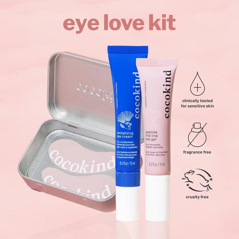 Cocokind Eye Love Kit Firm Skin and Smooth Fine Lines Lock in Hydration Brighten Dark Circles and Remove Under Eye Puffiness - Image 2