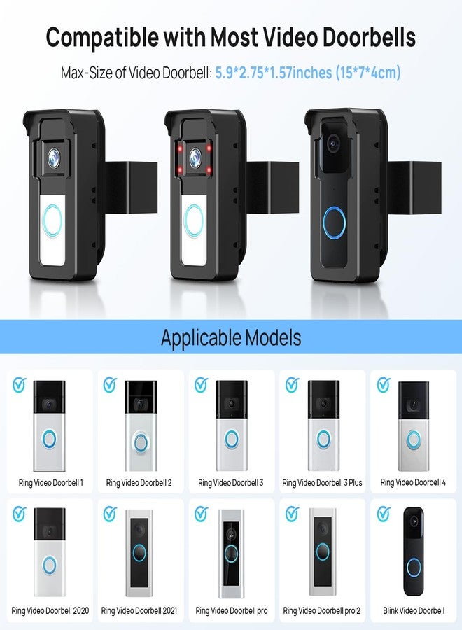 NBBX Adjustable Doorbell Mount with Ring Blink Black - Image 4