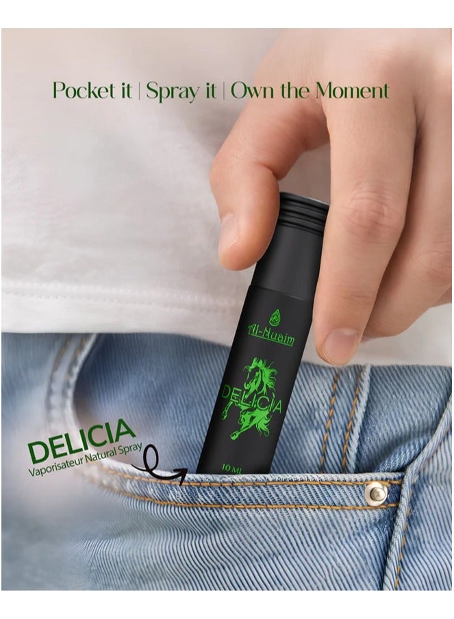 Al Nuaim Al-Nuaim Delicia Eau de Parfum Unisex 10ml Spray | Long Lasting Fruity Floral Sweet Perfume | Raspberry Strawberry Jasmine Rose Vanilla Musk Amber Fragrance | Premium Pocket Travel Size Scent for Men & Women - Image 3