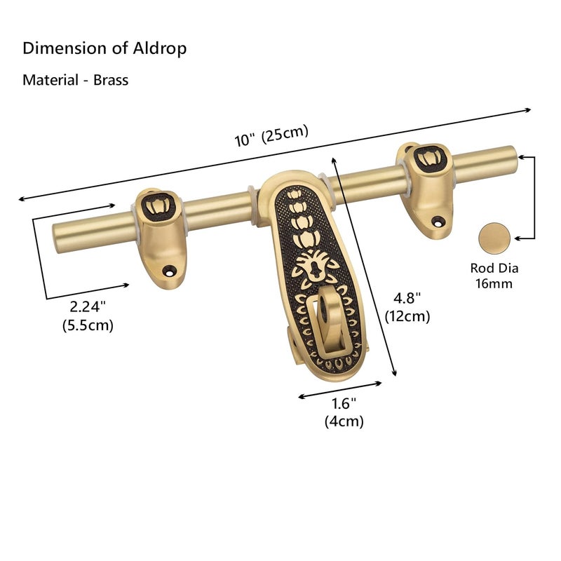 Compass Rose Series Brass Heavy Aldrop for Single Door for Home/Office Door (Coffee Antique, 10 Inch) - Image 4
