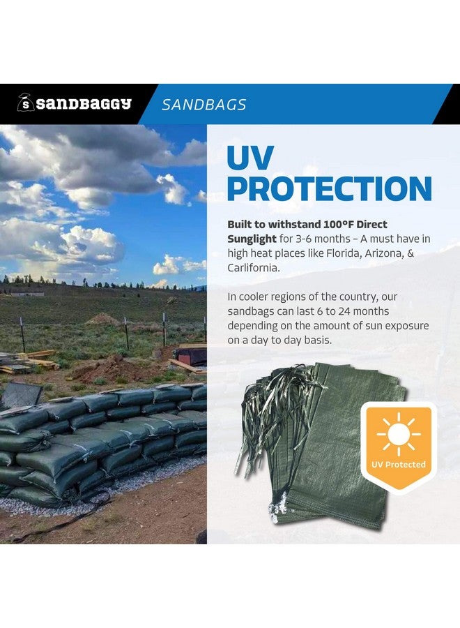 Sandbaggy Sandbaggy - Heavy Duty Empty Sandbags For Flooding (14" X 26") - Poly Sand Bags - Flood Barrier, Weight, Construction, Earth Bag Homes - Reusable, UV Resistant - Tie Strings Attached (50 Bags)  - Image 4