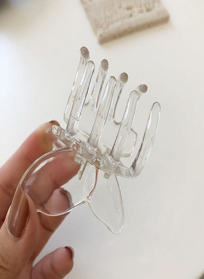 Teensery 2 Pcs Butterfly Shaped Acrylic Hair Claw Clips Non-Slip Clamp Ponytail Hold Hair Accessories for Girls Women (Clear) - Image 4