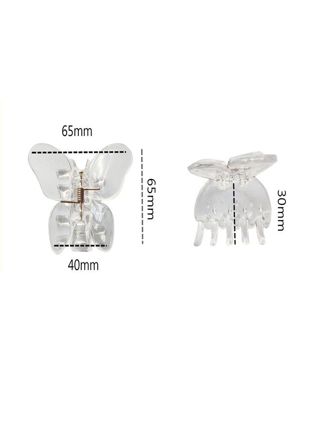 Teensery 2 Pcs Butterfly Shaped Acrylic Hair Claw Clips Non-Slip Clamp Ponytail Hold Hair Accessories for Girls Women (Clear) - Image 2