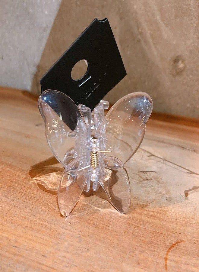 Teensery 2 Pcs Butterfly Shaped Acrylic Hair Claw Clips Non-Slip Clamp Ponytail Hold Hair Accessories for Girls Women (Clear) - Image 3