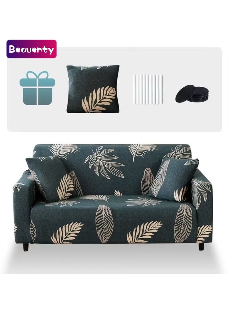 Beauenty Stretch Sofa Slipcover, Elastic Fabric Fashion Printed Waterproof Armchair Loveseat Couch Living Room Sofa Covers Pet Protector Mat Cushion Cover with 1 Pillowcase（Pattern 1, 3 Seater） - Image 1