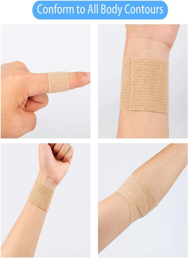 Mooerca 24 Packs Self Adherent Cohesive Wrap Bandages 2'' Wide, 5 Yards, First Aid Tape,Elastic Self Adhesive Tape,All Sports Athletic Tape, Non-Woven Bandage,Breathable Wound Tape,Skin Colour Athletic Tape - Image 5