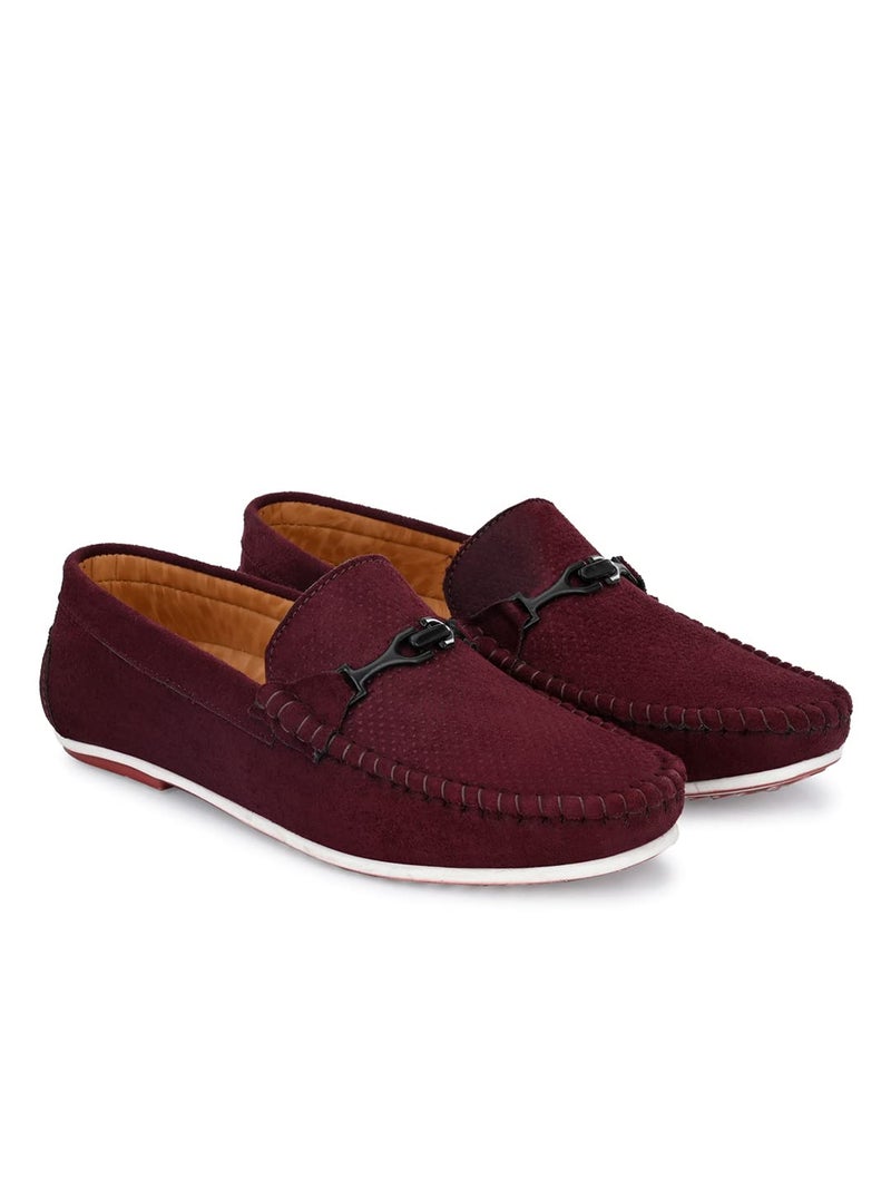 MACTREE Men's Premium Casual Loafers (Cherry, Numeric_7) - Image 4