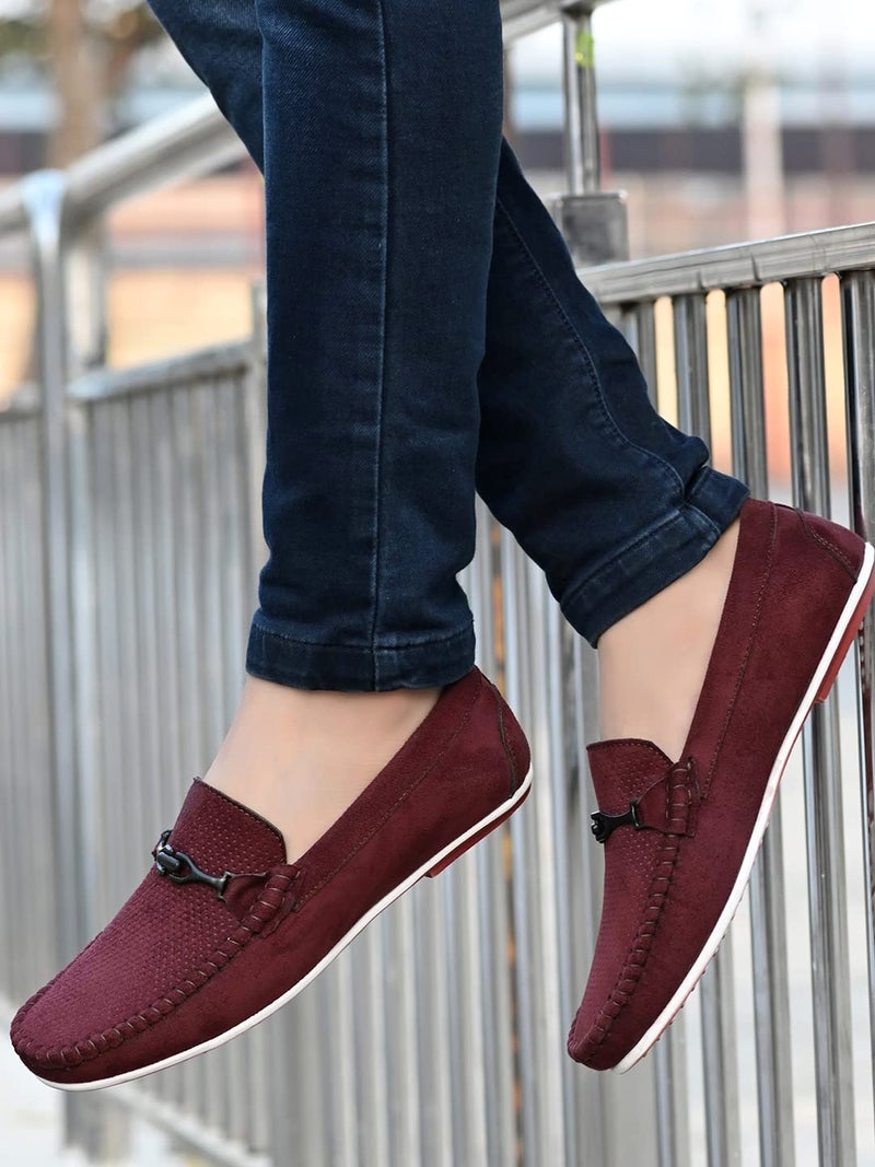 MACTREE Men's Premium Casual Loafers (Cherry, Numeric_7) - Image 2