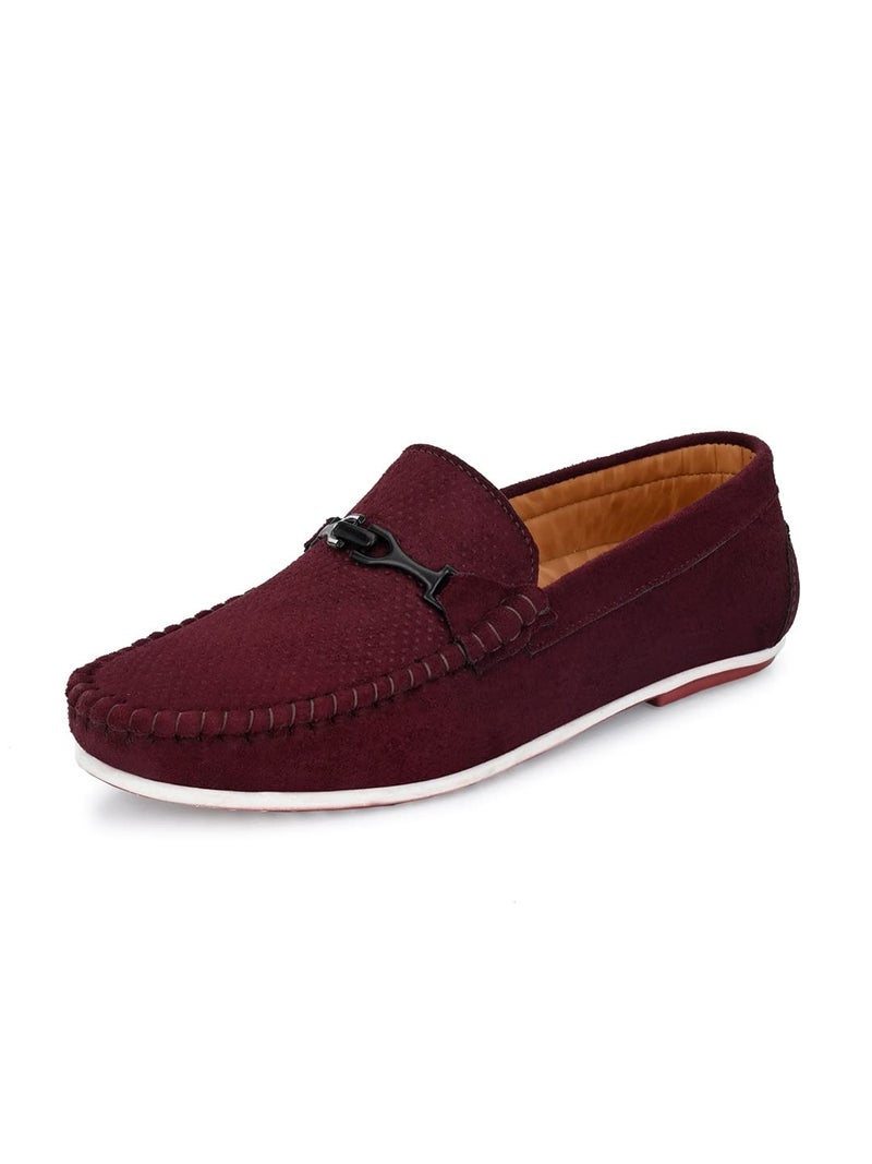 MACTREE Men's Premium Casual Loafers (Cherry, Numeric_7) - Image 1