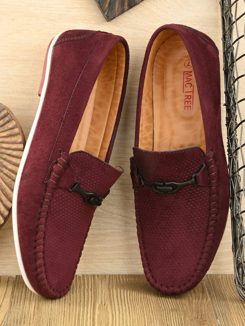 MACTREE Men's Premium Casual Loafers (Cherry, Numeric_7) - Image 3