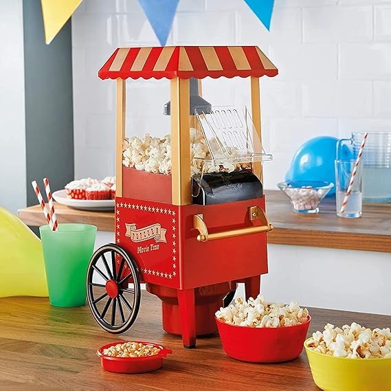 SHOPECOM SHOPECOM Big Popcorn Maker Machine Popcorn Machine Vintage Collection Hot Air Electric Popcorn Maker Automatic Instant Popcorn Maker Stylish Design 1200Watts Electric Popcorn Maker Machine For Home  - Image 5