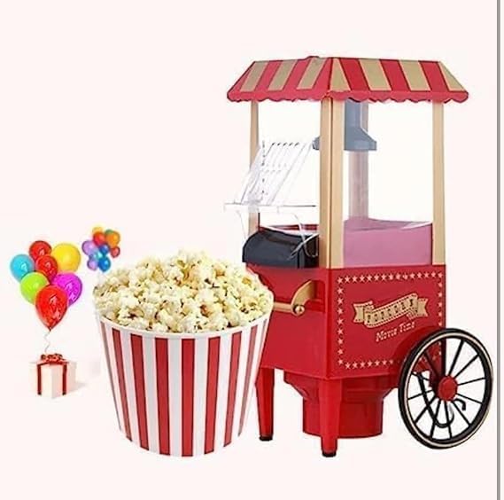 SHOPECOM SHOPECOM Big Popcorn Maker Machine Popcorn Machine Vintage Collection Hot Air Electric Popcorn Maker Automatic Instant Popcorn Maker Stylish Design 1200Watts Electric Popcorn Maker Machine For Home  - Image 3