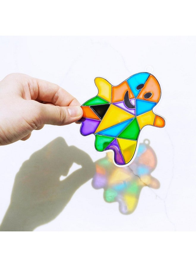 Winlyn 27 Sets Halloween Ghost Suncatchers Ornaments Decorations Diy Window Paint Art Suncatchers Halloween Craft Kits Suncatchers Painting Kits For Kids Classroom Activities Art Projects Part Favors - Image 4