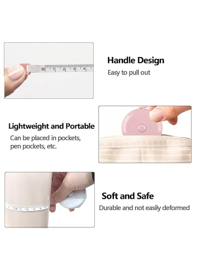 3 Pack Tape Measures Retractable Measuring Tape for Body, 60-Inch 1.5 Meter Dual Sided Flexible Ruler for Craft Fabric Cloth Sewing Tailor Weight Loss Body Measuring Tape (Macaron Blue, Pink, Green) - Image 3