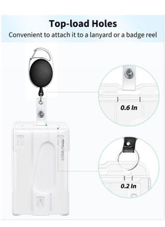Excefore Vertical 2-Card Badge Holder with Thumb Slot Hard Transparent PC Case Protector for Office School IDs Credit Cards Driver’s Licenses and Passes, 20 Pack  - Image 5