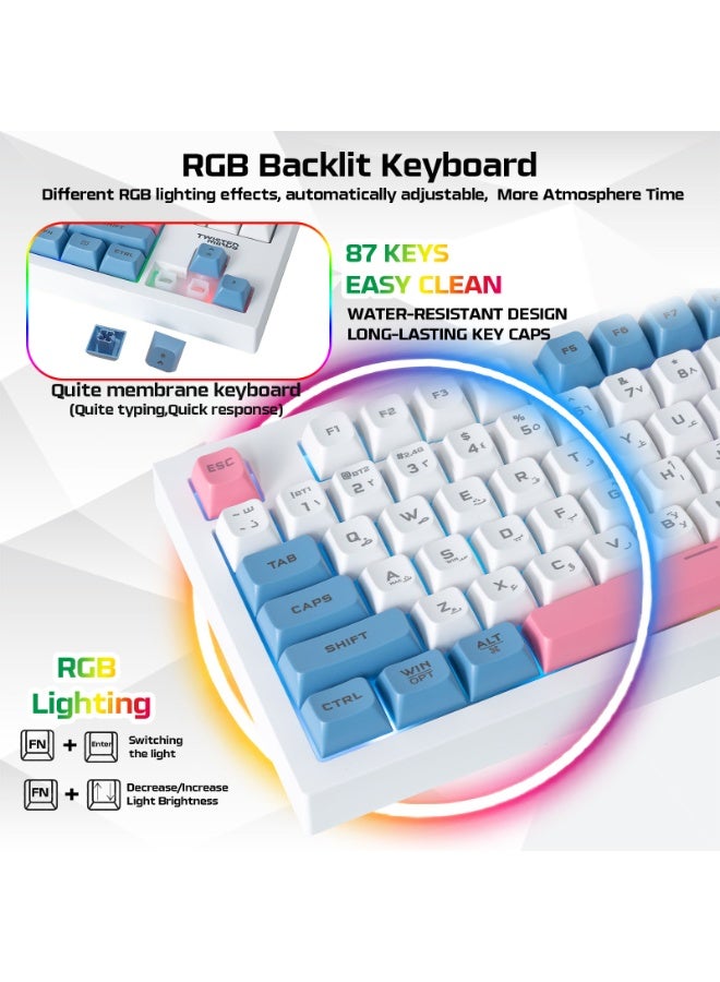 TWISTED MINDS TWISTEDMINDS Spectrum Pro Series TM-MK75-WL 75% Compact (87-Key) Wireless Membrane Keyboard | English Layout | RGB Backlit | Triple-Mode (USB-C Wired / 2.4 GHz/Bluetooth) | 19-Key Anti-Ghosting - Image 3