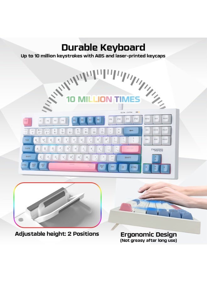 TWISTED MINDS TWISTEDMINDS Spectrum Pro Series TM-MK75-WL 75% Compact (87-Key) Wireless Membrane Keyboard | English Layout | RGB Backlit | Triple-Mode (USB-C Wired / 2.4 GHz/Bluetooth) | 19-Key Anti-Ghosting - Image 4